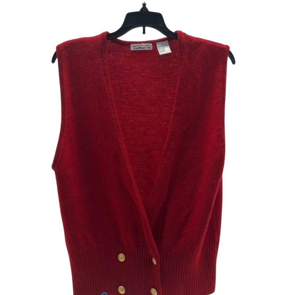Vintage Talbots Red Wool Vest | M (fits like a small)| Runway Look for Less